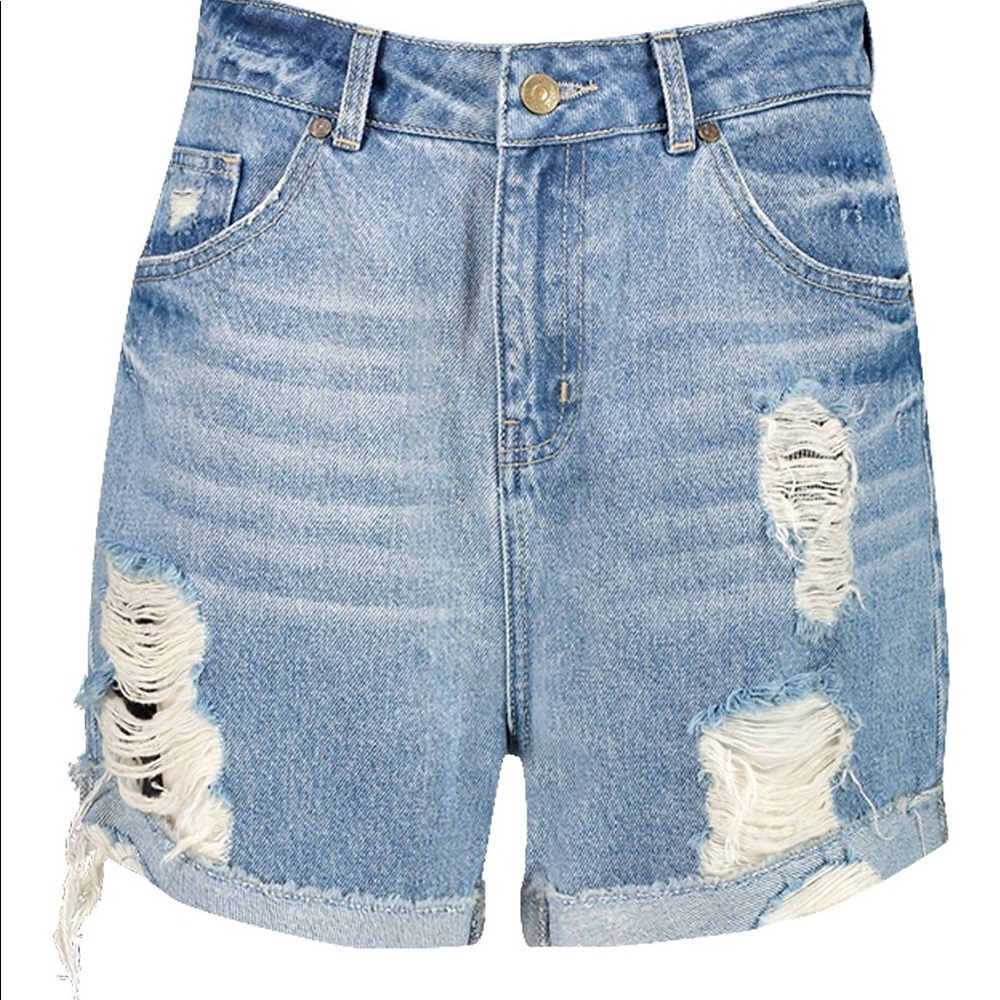 High rise denim shorts